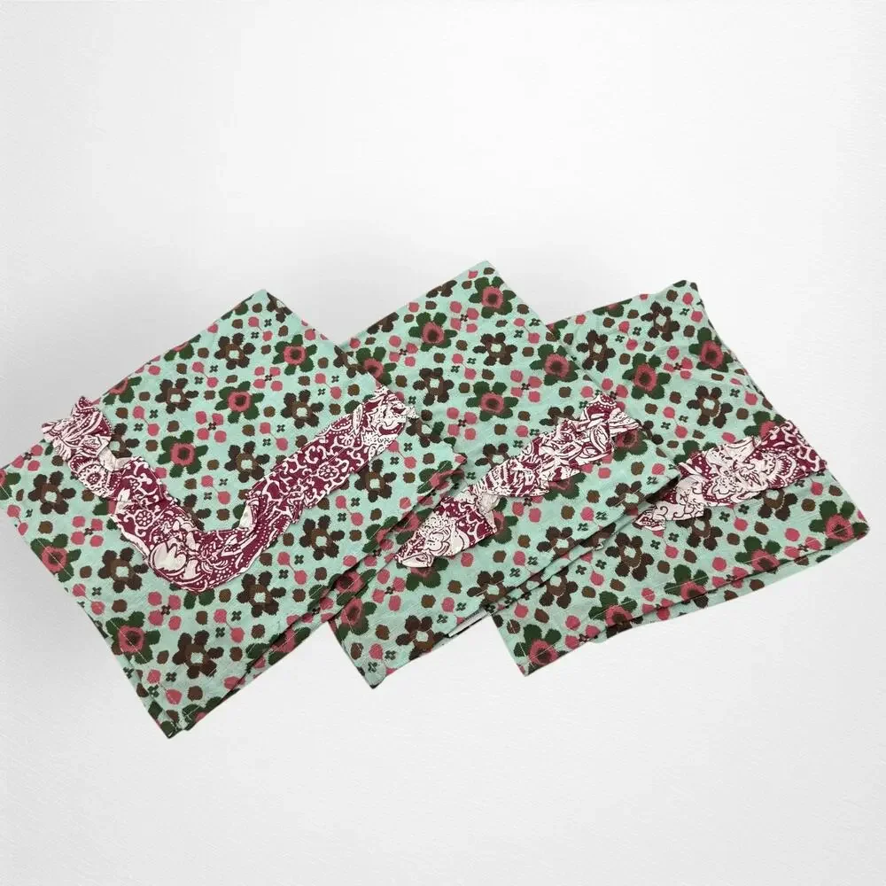 FUNKTION Ivy Floral Print Napkins Set of 3